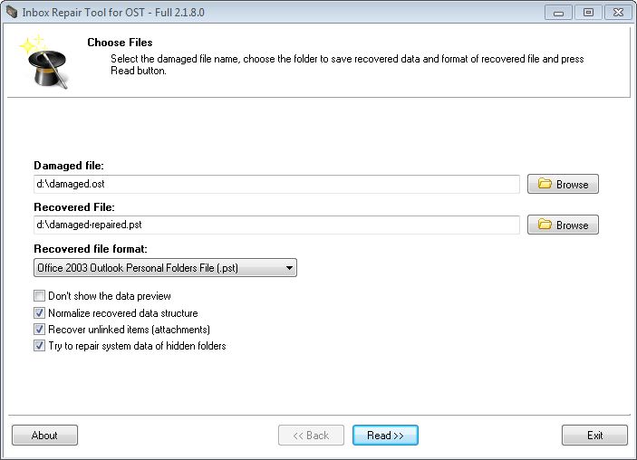 Windows 7 Inbox Repair Tool for OST 1.0.0.0 full