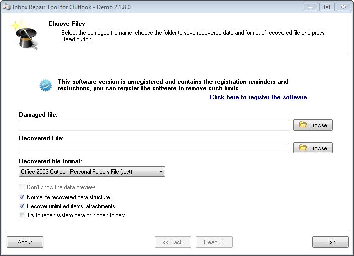 Windows 7 Inbox Repair Tool for Outlook 1.0.0.0 full